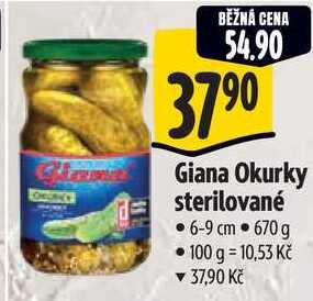 Giana Okurky sterilované, 670 g