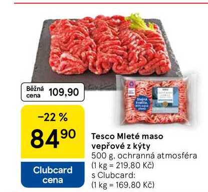 Tesco Mleté maso vepřové z kýty, 500 g