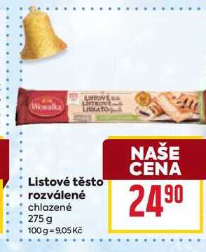 Listové těsto rozválené chlazené 275 g