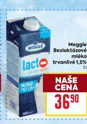 Meggle Bezlaktózové lacto mléko trvanlivé 1,5% 1l