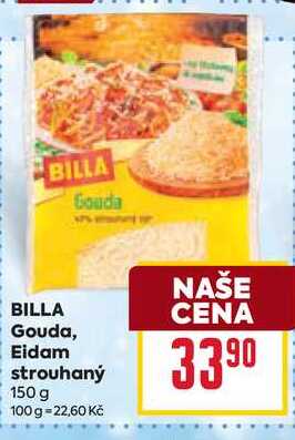 BILLA Gouda, Eidam strouhaný 150 g 