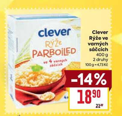 Clever Rýže ve varných sáčcích 400 g