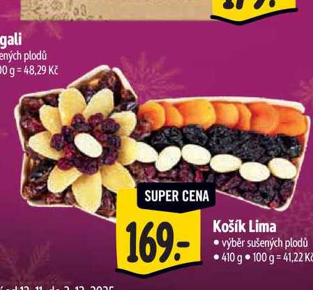 Košík Lima výběr sušených plodů 410 g