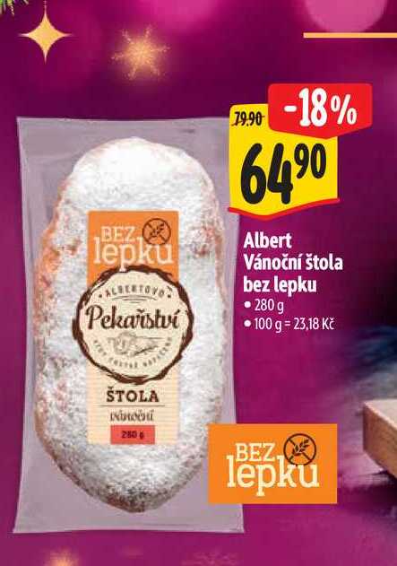  Albert Vánoční štola bez lepku 280 g 