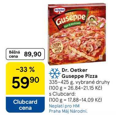 Dr. Oetker Guseppe Pizza, 335-425 g, vybrané druhy