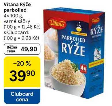 Vitana Rýže parboiled, 4× 100 g
