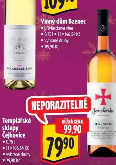 Templářské sklepy Čejkovice  0,75 l