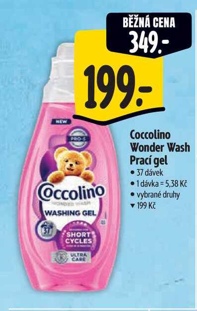 Coccolino Wonder Wash Prací gel, 37 dávek 