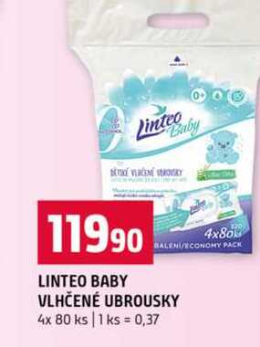 LINTEO BABY VLHČENÉ UBROUSKY 4x 80 ks