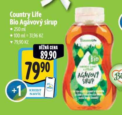Country Life Bio Agávový sirup, 250 ml
