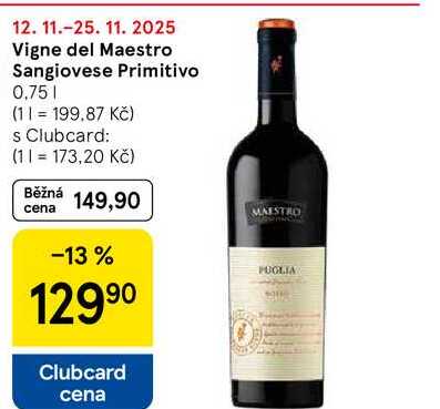 Vigne del Maestro Sangiovese Primitivo, 0,75 l