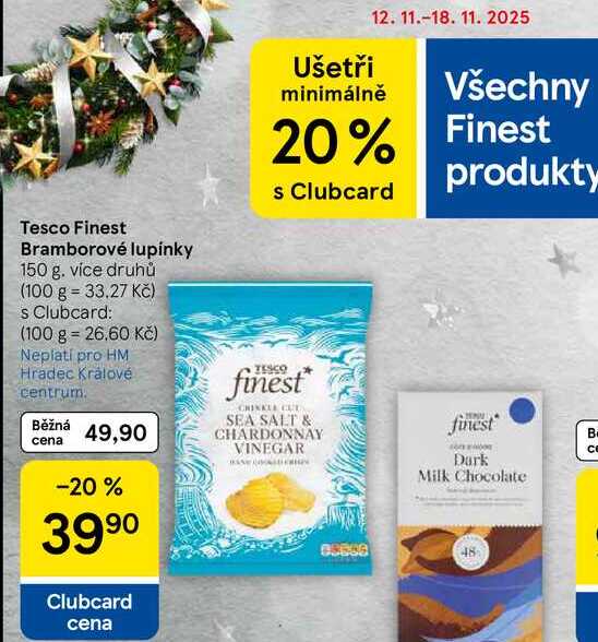 Tesco Finest Bramborové lupínky, 150 g