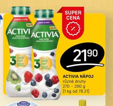 ACTIVIA NÁPOJ různé druhy 270 - 280 g  