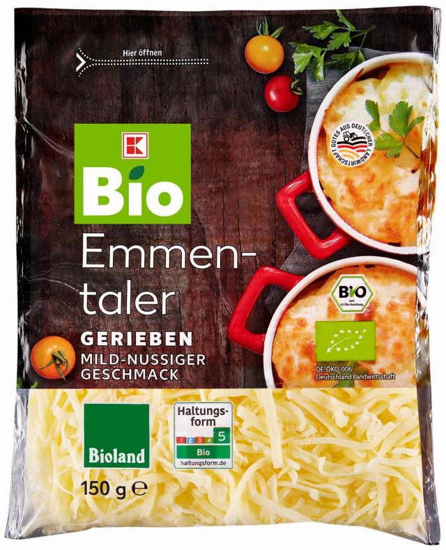 K-BIO Emmentaler strouhaný 45%