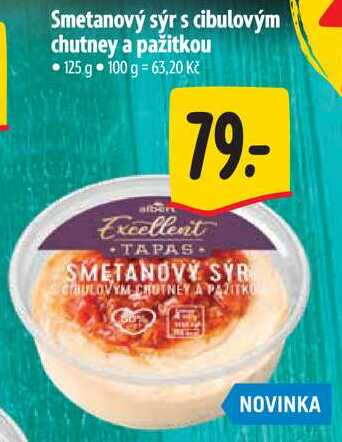 Smetanový sýr s cibulovým chutney a pažitkou, 125 g