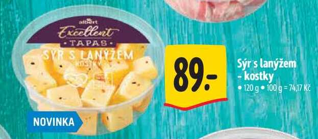 Sýr s lanýžem - kostky, 120 g