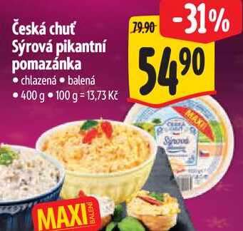 Česká chuť Sýrová pikantní pomazánka, 400 g 