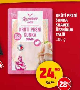 KRŮTÍ PRSNÍ ŠUNKA SHAVED ŘEZNÍKŮV TALÍŘ, 100 g