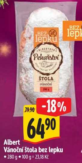 Albert Vánoční štola bez lepku, 280 g 