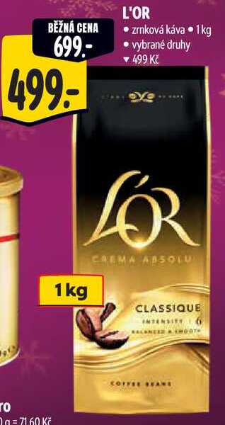 L'OR zrnková káva, 1 kg