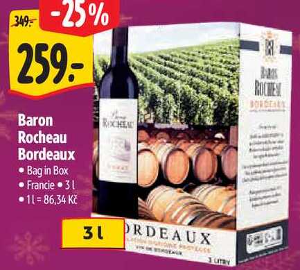 Baron Rocheau Bordeaux, 3 l