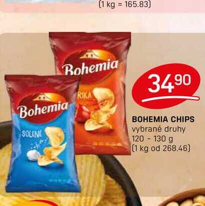 BOHEMIA CHIPS vybrané druhy 120- 130 g