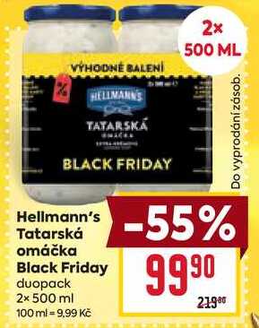 Hellmann's Tatarská omáčka Black Friday duopack 2x 500 ml