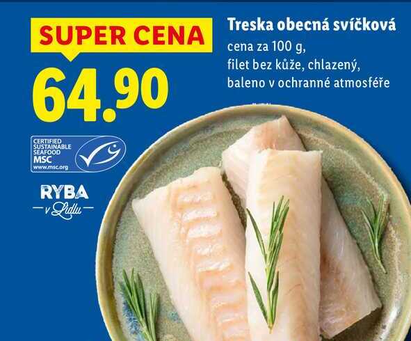 Treska obecná svíčková, cena za 100 g