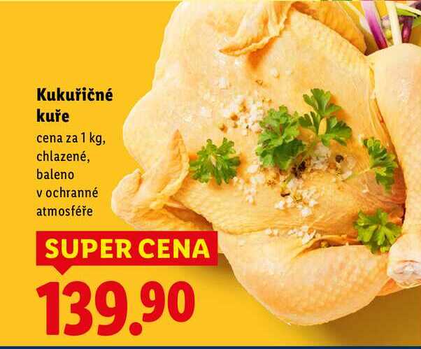 Kukuřičné kuře, cena za 1 kg