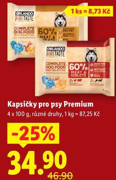 Kapsičky pro psy Premium, 4x 100 g