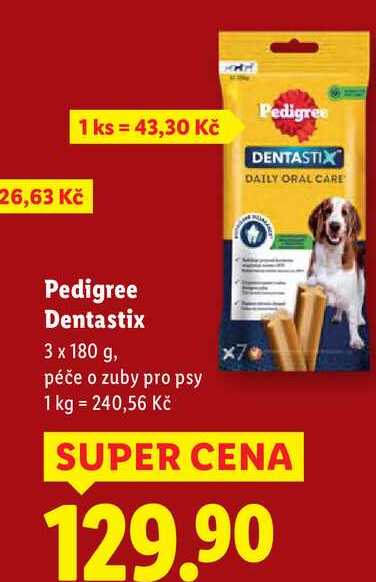 Pedigree Dentastix, 3x 180 g