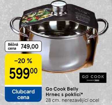 Go Cook Belly Hrnec s poklicí, 28 cm, nerezavějící ocel 
