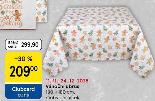 Vánoční ubrus, 130 x 180 cm. motiv perníček