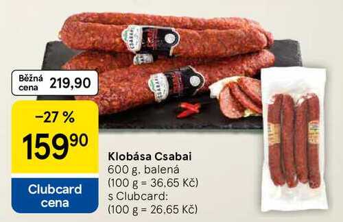 Klobása Csabai, 600 g