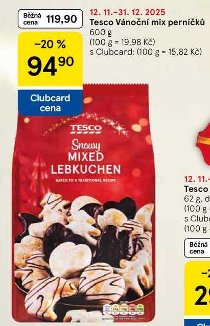 Tesco Vánoční mix perníčků, 600 g