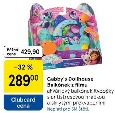 Gabby's Dollhouse Balkónek z filmu, akváriový balkónek Rybočky s antistresovou hračkou a skrytými překvapeními Neplatí pro SM Štětí 