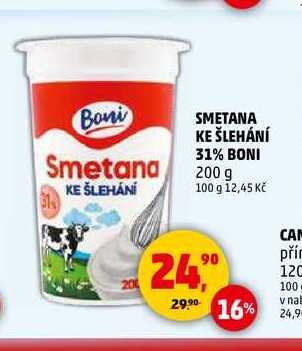 SMETANA KE ŠLEHÁNÍ 31% BONI, 200 g