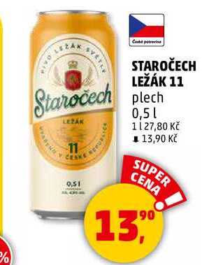 STAROČECH LEŽÁK 11 plech, 0,5 l