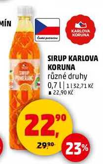 SIRUP KARLOVA KORUNA, 0,7 l