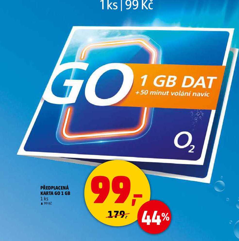 PŘEDPLACENÁ KARTA GO 1 GB, 1 ks