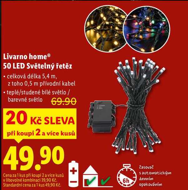 Livarno home 50 LED Světelný řetěz