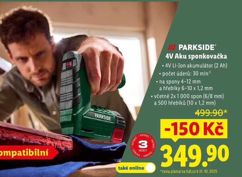 PARKSIDE 4V Aku sponkovačka