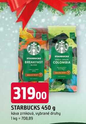 STARBUCKS 450 g káva zrnková, vybrané druhy 