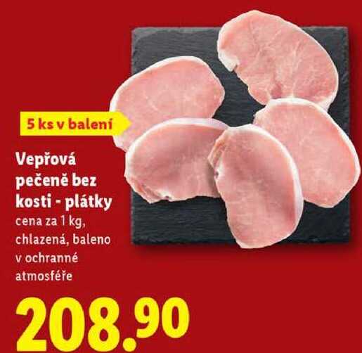Vepřová pečeně bez kosti - plátky, cena za 1 kg
