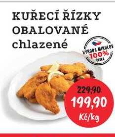 KUŘECÍ ŘÍZKY OBALOVANÉ chlazené 1kg