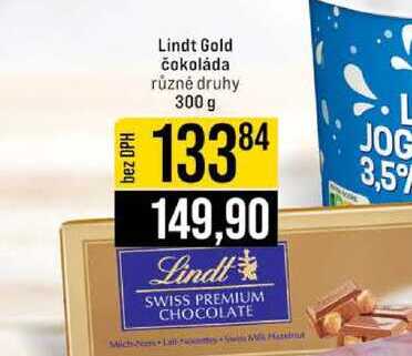 Lindt Gold čokoláda různé druhy 300 g