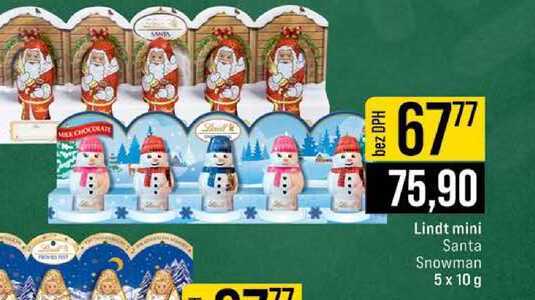 Lindt mini Santa Snowman 5 x 10 g 
