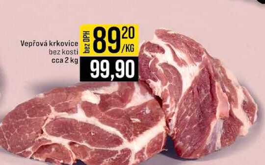 Vepřová krkovice bez kosti cca 2 kg 1kg