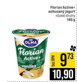 Florian Active+ ochucený jogurt různé druhy 145 g