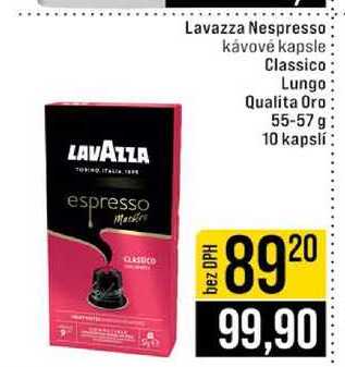 Lavazza Nespresso kávové kapsle Classico Lungo Qualita Oro 55-57 g 10 kapslí